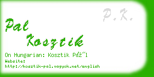 pal kosztik business card